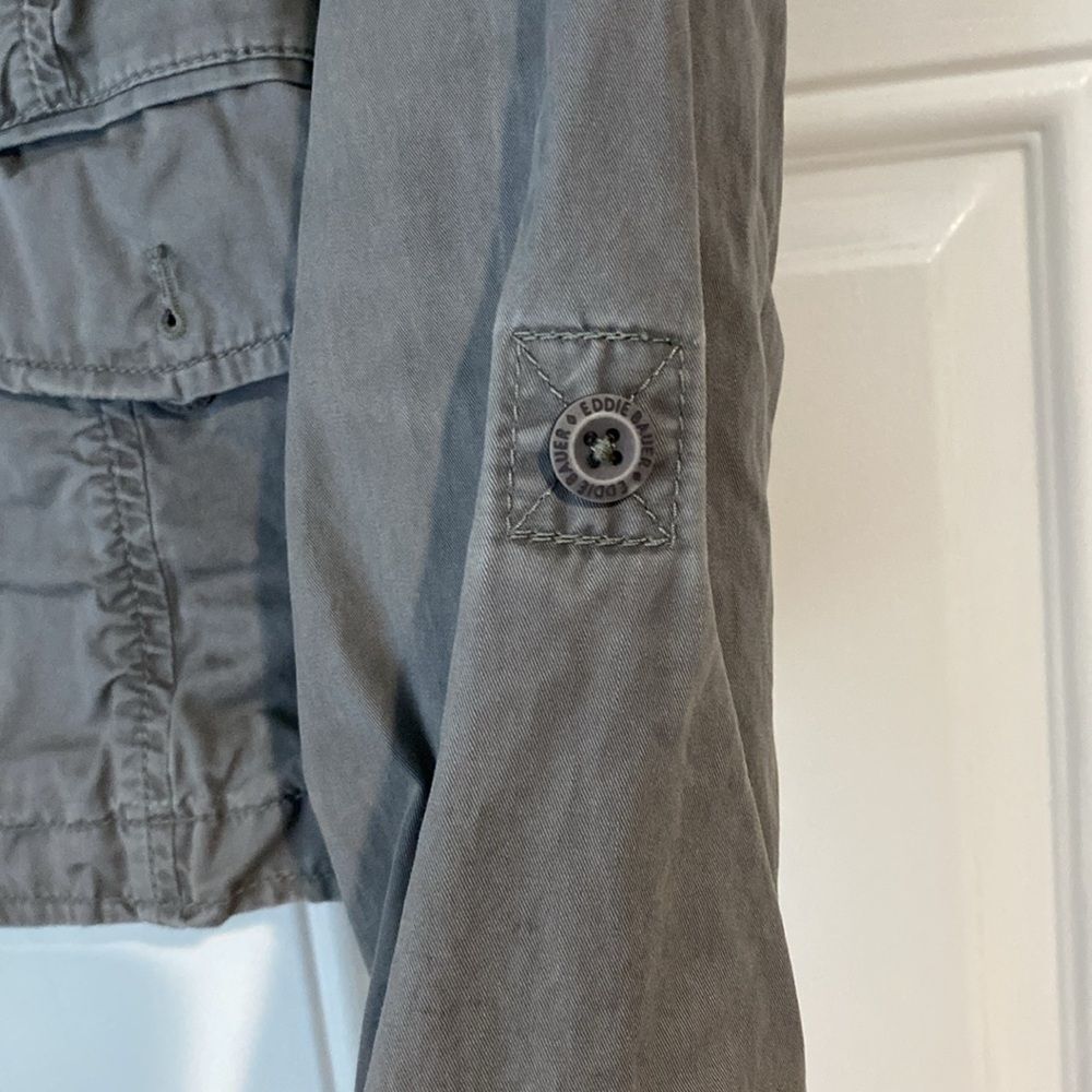 Eddie Bauer Gray Button Up Blazer Size Medium - image 5
